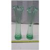 Image 2 : 2 Depression Glass Vases 8 1/2”