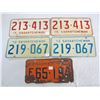 Image 1 : 5 Saskatchewan License Plates - 1963, 1972, 1975