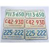 Image 1 : 3 Pairs of Saskatchewan License Plates - 1970, 1975, 1976