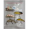 Image 1 : Lot of 5 fishing lures, three wood