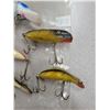 Image 3 : Lot of 5 fishing lures, three wood