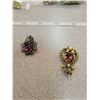 Image 2 : Gold tone and silver tone pedants with faux amethyst stones
