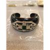 Image 1 : Black plastic bracelet cuff with rhinestones