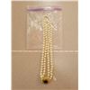 Image 1 : Faux pearl necklace with large rhinestone clasp