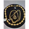 Image 2 : Gold tone Vendome necklaces (2) and velvet display