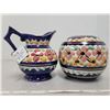Image 3 : Majolica bowl and creamer, marked Holland