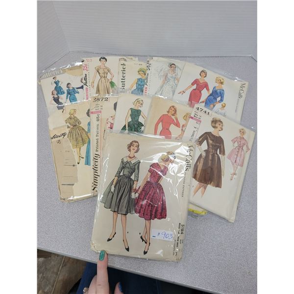 Lot of 50’s and 60’s vintage dress patterns, cut