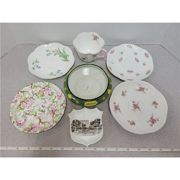 Lot of Shelley, cup and saucer, misc saucers and pin trays