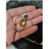 Image 2 : Sterling silver necklace with heart pendent, citrine coloured stone