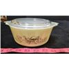 Image 2 : Pyrex casserole set, 500 ml, 750 ml, 1 liter, Forest Fancie pattern, 1981-86