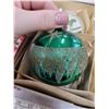 Image 2 : Box of 4 large Christmas ornaments and Mikasa crystal Bell of Joy ornament