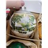 Image 4 : Box of 4 large Christmas ornaments and Mikasa crystal Bell of Joy ornament