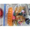 Image 3 : Box of assorted doll house furniture and accessories and chiming Fisher Price Apple