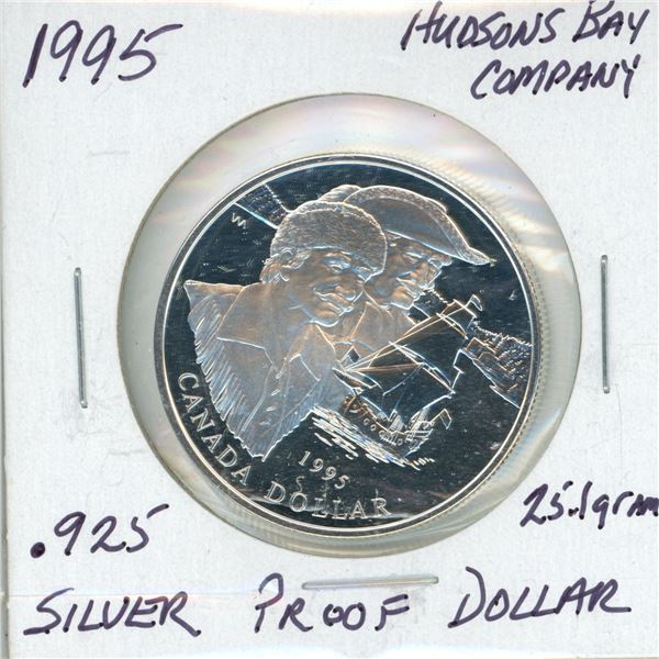 1995 Hudsons Bay .925 Silver Proof Dollar