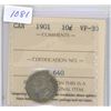 Image 1 : 1901 Graded ICCS VF-30 10 Cents