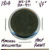 Image 1 : 1814 Marshall Wellington Half Penny