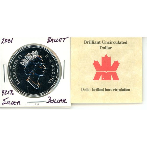 2001 .925 Silver National Ballet Dollar