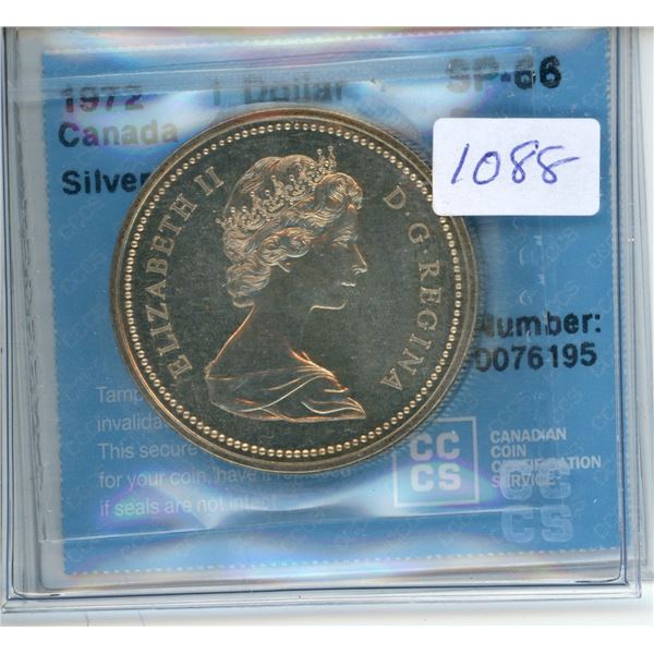 1972 Graded SP-66 Silver Voyageur Dollar