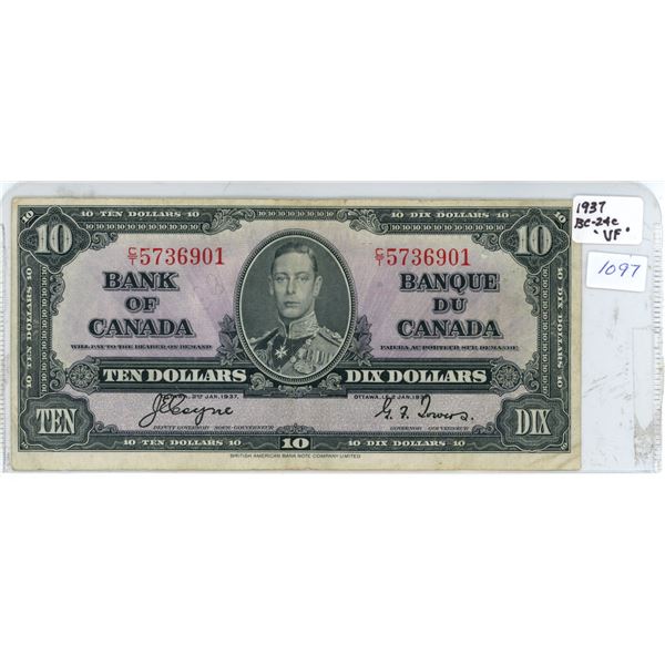 1937 King George $10 Bill