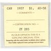 Image 3 : 1937 Graded AU-58 Silver Dollar