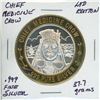 Image 1 : .999 Pure Silver Gaming Token 37.7 Grams
