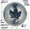 Image 1 : 2021 .9999 Fine Silver Maple Leaf – 31.1 Grams