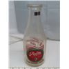 Image 1 : Palm Dairies milk bottle 10" tall green + red palm trees.