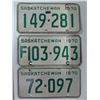 Image 1 : 3x 1970's Saskatchewan License plates