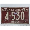 Image 1 : 1930 Sask License plate