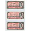 Image 1 : Lot of 3 Consecutive Serial Number 1954 Modified Portrait $2. Lawson-Bouey signatures. V/G Prefix. B