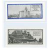 Image 2 : Lot of 2 1982 Moose Jaw Centennial Souvenir Currency Notes. 50 Cents & $1. Uncirculated.