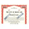 Image 1 : City of Moose Jaw 1963 $1000 Cancelled Debenture.