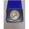Image 3 : 1974 Winnipeg Centennial Nickel Dollar. Specimen. Housed in its original blue clamshell case of issu
