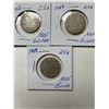 Image 1 : 1902, 1909, 1918 Canada Quarters 25 Cents, .925 Silver