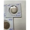 Image 2 : 1902, 1909, 1918 Canada Quarters 25 Cents, .925 Silver