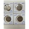 Image 1 : 1938, 2-1940, 1943 Canada Quarters 25 Cents, .800 Silver