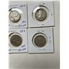 Image 4 : 2-1943, 1949, 1955 Canada Quarters 25 Cents .800 Silver