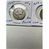 Image 3 : 1943, 1949, 1952, 1953 Canada Quarters 25 Cents .800 Silver