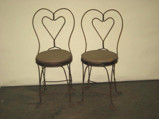 Set 9 Wrought Iron Ice Cream Parlor Chairs