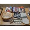 Image 1 : lot of baking trays, cook books, sewing basket