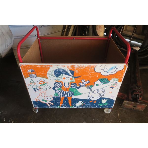 Vintage Kids Toy Box Cart