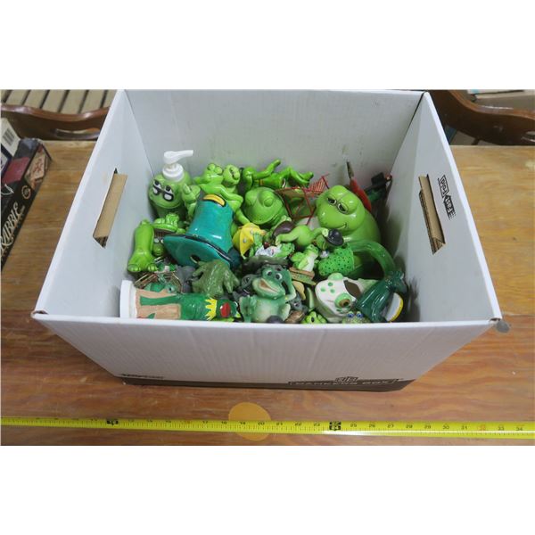 large lot of frog décor