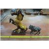Image 1 : Yellow Mountain Pottery Horse and Plastic Horse