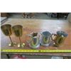 Image 1 : 2 Metal Wine Glasses and 3 Metal Beer Mugs