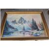 Image 1 : Mountain Landscape Print in Frame - 40.5"x28.5"