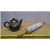 Image 1 : Ceramic Teapot and Marble Rolling Pin
