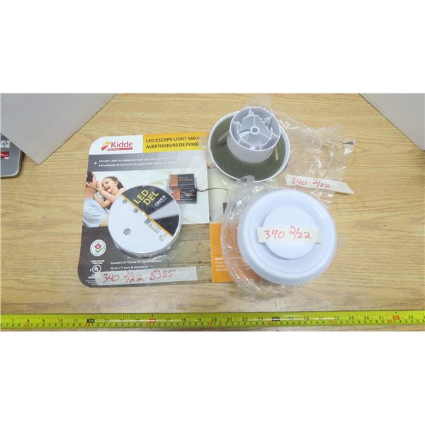 2 Fantech Vents and LED Escape Lite Smoke Detector