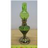 Image 3 : Green Glass Oil Lamp