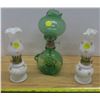 Image 1 : 3 Oil Lamps 2 With Chipped Chimneys