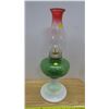 Image 1 : Red White And Green Coal Oil Lamp